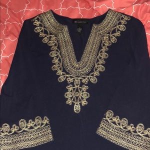 Navy and Gold tunic by INC.